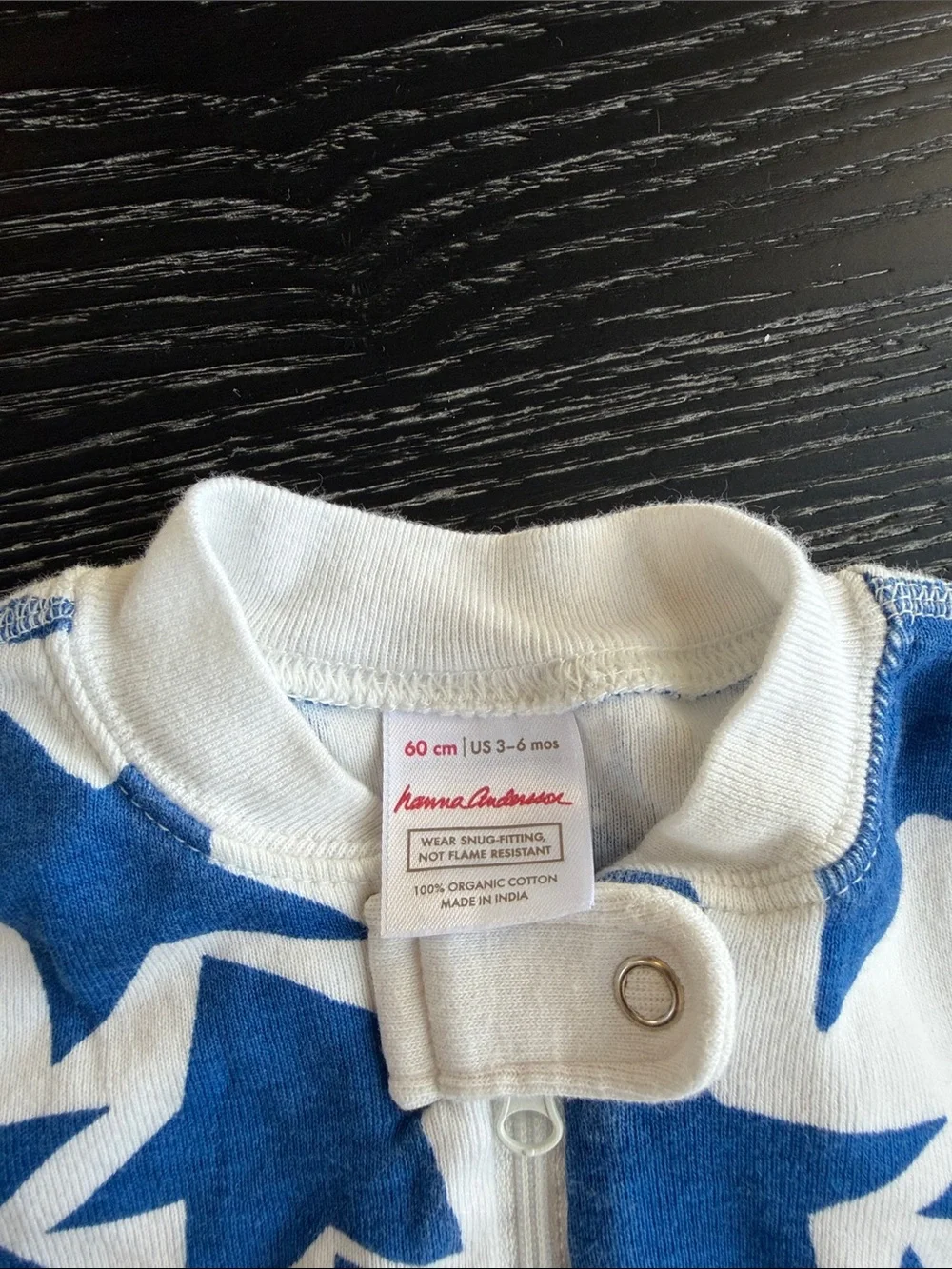 Hanna Andersson White Romper with Blue Star Print